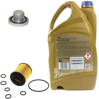 Engine Oil Set 5W-40 5 liters + Oilfilter SCT SH 4788 P + Oildrainplug 04572