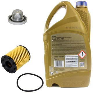 Engine Oil Set 5W-40 5 liters + Oilfilter SCT SH 4794 P + Oildrainplug 04572