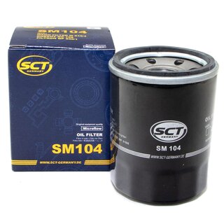 Engine Oil Set 5W-40 5 liters + Oilfilter SCT SM 104 + Oildrainplug 30269