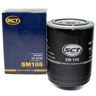 Engine Oil Set 5W-40 5 liters + Oilfilter SCT SM 108 + Oildrainplug 48871