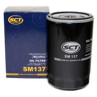 Engine Oil Set 5W-40 5 liters + Oilfilter SCT SM 137 + Oildrainplug 03272