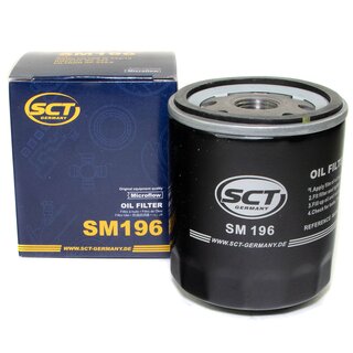 Engine Oil Set 5W-40 5 liters + Oilfilter SCT SM 196 + Oildrainplug 48871