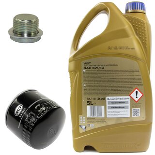 Engine Oil Set 5W-40 5 liters + Oilfilter SCT SM 5084 + Oildrainplug 37944