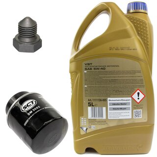 Engine Oil Set 5W-40 5 liters + Oilfilter SCT SM 5085 + Oildrainplug 03272
