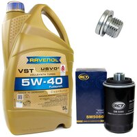 Engine Oil Set 5W-40 5 liters + Oilfilter SCT SM 5086 +...