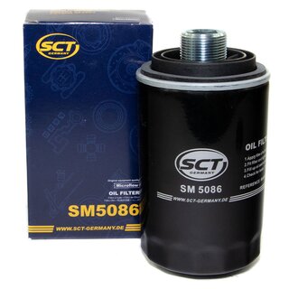Engine Oil Set 5W-40 5 liters + Oilfilter SCT SM 5086 + Oildrainplug 15374