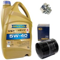 Engine Oil Set 5W-40 5 liters + Oilfilter SCT SM 5091 +...