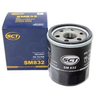 Engine Oil Set 5W-40 5 liters + Oilfilter SCT SM 832 + Oildrainplug 48880