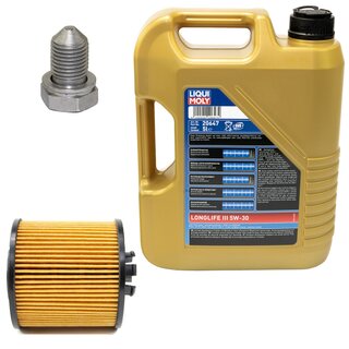 Motorl Set 5W-30 5 Liter + lfilter SH 4025 P + lablassschraube 48871