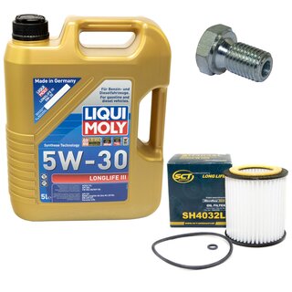 Motorl Set 5W-30 5 Liter + lfilter SH 4032 L + lablassschraube 48893