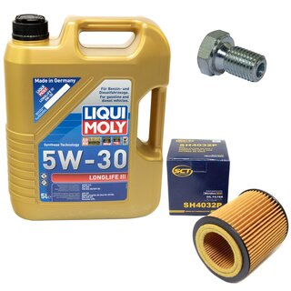 Motorl Set 5W-30 5 Liter + lfilter SH 4032 P + lablassschraube 48893