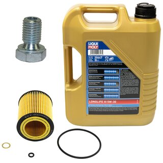 Motorl Set 5W-30 5 Liter + lfilter SH 4032 P + lablassschraube 48893