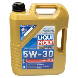 Engine Oil Set 5W-30 5 liters + Oilfilter SCT SH 4036 P + Oildrainplug 48871