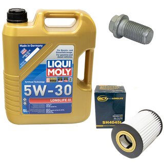 Motorl Set 5W-30 5 Liter + lfilter SH 4045 L + lablassschraube 08277