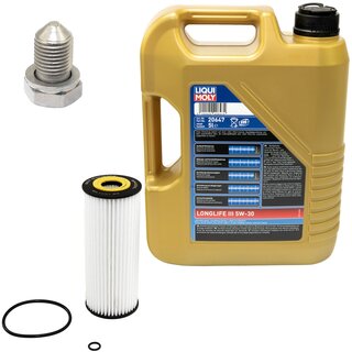 Engine Oil Set 5W-30 5 liters + Oilfilter SCT SH 420 L + Oildrainplug 15374