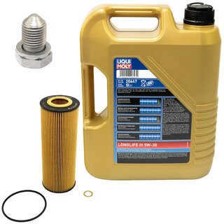 Engine Oil Set 5W-30 5 liters + Oilfilter SCT SH 421 P + Oildrainplug 15374