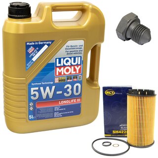 Motorl Set 5W-30 5 Liter + lfilter SH 422 P + lablassschraube 03272