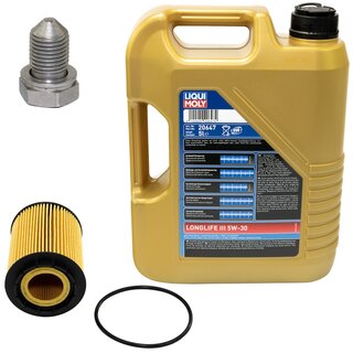 Engine Oil Set 5W-30 5 liters + Oilfilter SCT SH 427 P + Oildrainplug 48871
