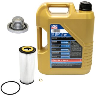 Engine Oil Set 5W-30 5 liters + Oilfilter SCT SH 453 L + Oildrainplug 04572