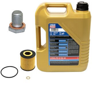 Engine Oil Set 5W-30 5 liters + Oilfilter SCT SH 4789 P + Oildrainplug 100551