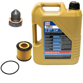 Engine Oil Set 5W-30 5 liters + Oilfilter SCT SH 4790 P + Oildrainplug 12281