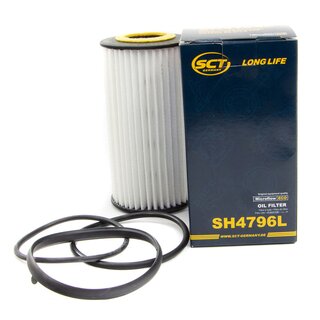 Engine Oil Set 5W-30 5 liters + Oilfilter SCT SH 4796 L + Oildrainplug 48874