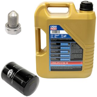 Engine Oil Set 5W-30 5 liters + Oilfilter SCT SM 107 + Oildrainplug 15374