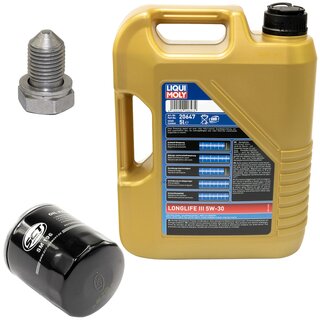 Engine Oil Set 5W-30 5 liters + Oilfilter SCT SM 196 + Oildrainplug 48871