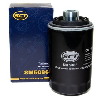 Engine Oil Set 5W-30 5 liters + Oilfilter SCT SM 5086 + Oildrainplug 47197