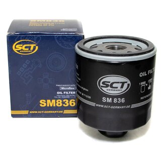 Engine Oil Set 5W-30 5 liters + Oilfilter SCT SM 836 + Oildrainplug 47197