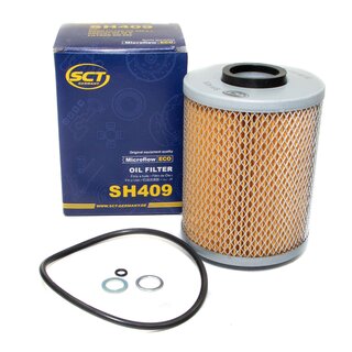 Engine Oil Set 5W-40 5 liters + Oilfilter SCT SH 409 + Oildrainplug 48893