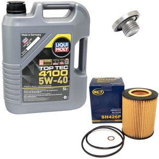Engine Oil Set 5W-40 5 liters + Oilfilter SCT SH 426 P + Oildrainplug 04572