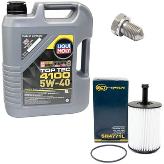 Engine Oil Set 5W-40 5 liters + Oilfilter SCT SH 4771 L + Oildrainplug 15374