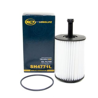 Engine Oil Set 5W-40 5 liters + Oilfilter SCT SH 4771 L + Oildrainplug 15374