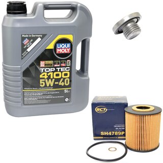 Engine Oil Set 5W-40 5 liters + Oilfilter SCT SH 4789 P + Oildrainplug 04572