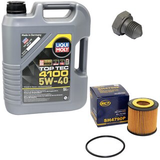 Engine Oil Set 5W-40 5 liters + Oilfilter SCT SH 4790 P + Oildrainplug 03272