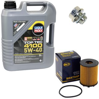 Motorl Set 5W-40 5 Liter + lfilter SH 4794 P + lablassschraube 30269