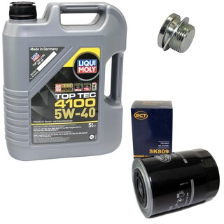 Motorl Set 5W-40 5 Liter + lfilter SK 809 + lablassschraube 37944