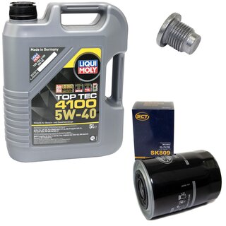 Engine Oil Set 5W-40 5 liters + Oilfilter SCT SK 809 + Oildrainplug 48880