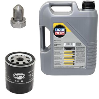 Engine Oil Set 5W-40 5 liters + Oilfilter SCT SM 196 + Oildrainplug 48871
