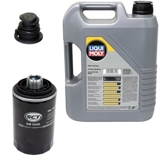 Engine Oil Set 5W-40 5 liters + Oilfilter SCT SM 5086 + Oildrainplug 47197