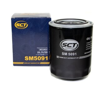Engine Oil Set 5W-40 5 liters + Oilfilter SCT SM 5091 + Oildrainplug 30269