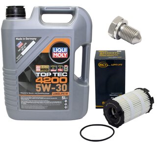 Motorl Set 5W-30 5 Liter + lfilter SH 4047 L + lablassschraube 15374