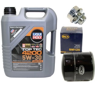 Engine Oil Set 5W-30 5 liters + Oilfilter SCT SM 125 + Oildrainplug 30269