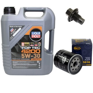 Engine Oil Set 5W-30 5 liters + Oilfilter SCT SM 5016 + Oildrainplug 21096