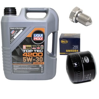 Motorl Set 5W-30 5 Liter + lfilter SM 5084 + lablassschraube 15374