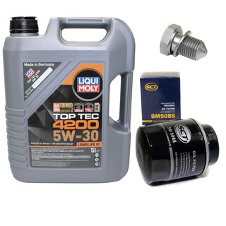 Motorl Set 5W-30 5 Liter + lfilter SM 5085 + lablassschraube 48871