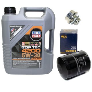 Motorl Set 5W-30 5 Liter + lfilter SM 5091 + lablassschraube 30269