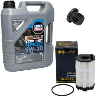 Engine Oil Set 5W-30 5 liters + Oilfilter SCT SH 4047 L + Oildrainplug 48874