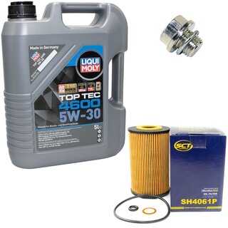 Motorl Set 5W-30 5 Liter + lfilter SH 4061 P + lablassschraube 30269